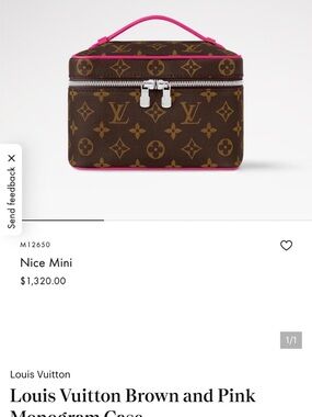 Louis Vuitton Brown Monogram Mini Vanity with Pink Trim